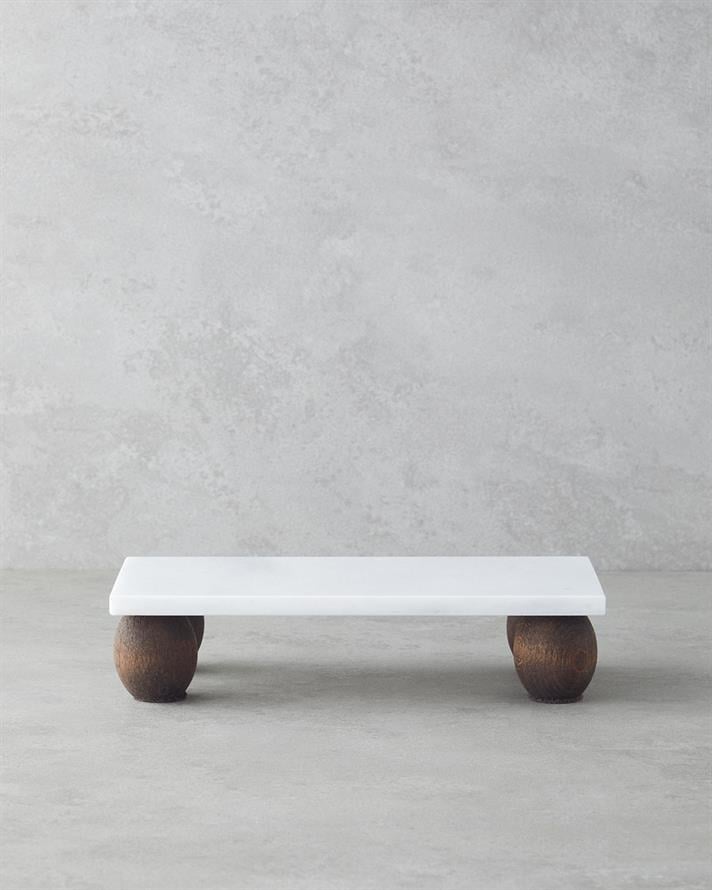 Elegant Mermer Sunumluk Beyaz