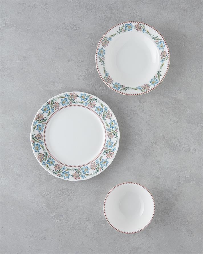 Elegant Porselen Yemek Takımı 12 Parça 4 Kişilik Renkli