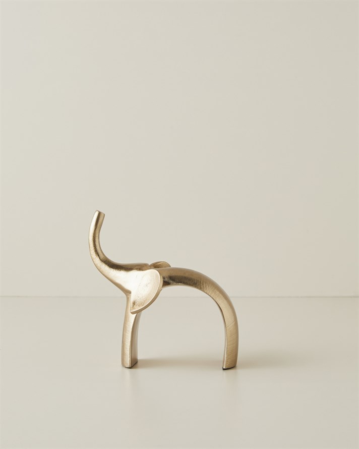 Elephant Alüminyum Biblo 13,5 cm Gold