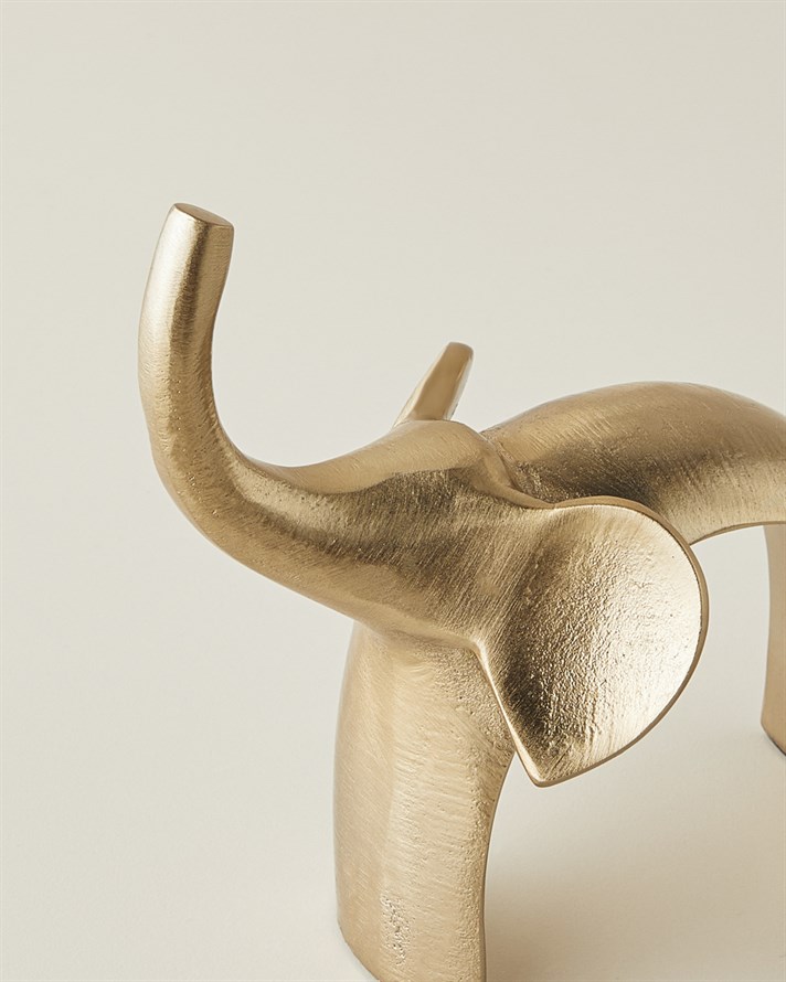 Elephant Alüminyum Biblo 13,5 cm Gold
