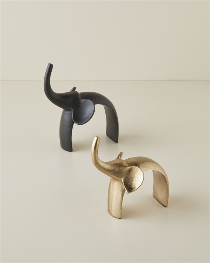 Elephant Alüminyum Biblo 13,5 cm Gold