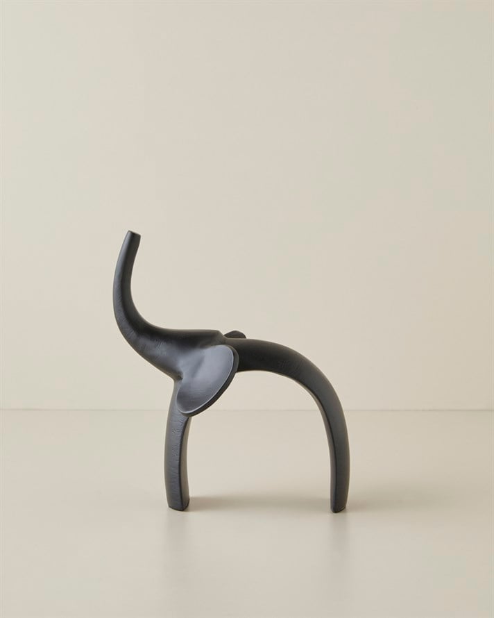 Elephant Alüminyum Biblo 18 cm Siyah