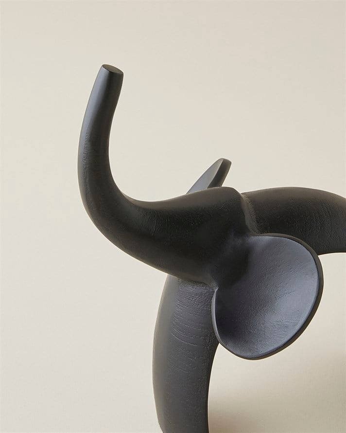 Elephant Alüminyum Biblo 18 cm Siyah