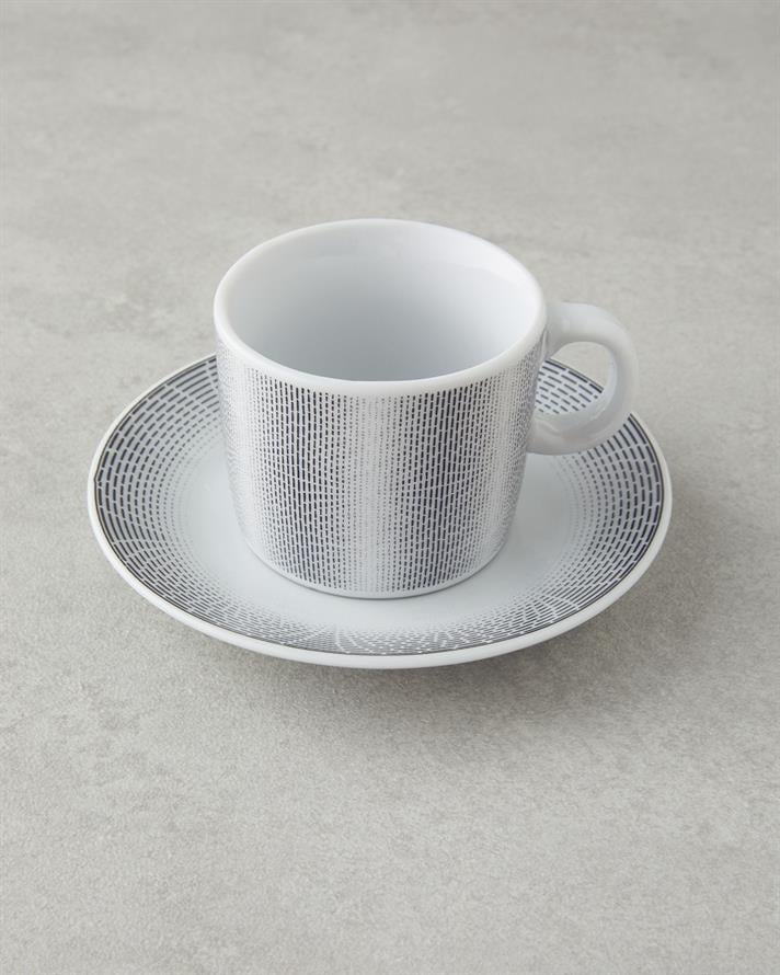 Elisa Porselen Kahve Fincan Takımı 12 Parça 6 Kişilik Siyah