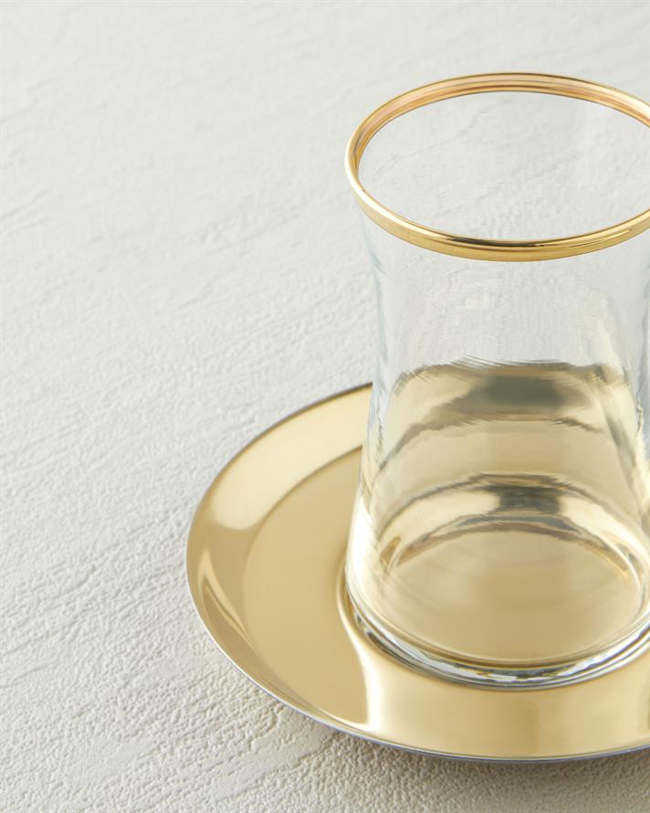 Elise Çelik 4 Parça 2 Kişilik Çay Seti 170 ml Gold