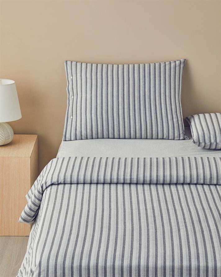 Elite Lines İpliği Boyalı Çift Kişilik Nevresim Takımı 200x220 cm Gri