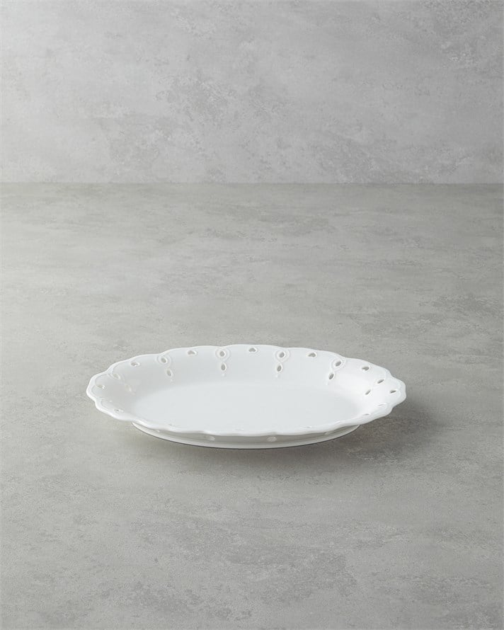 Elodie Porselen Kayık Tabak 30,5 cm Beyaz