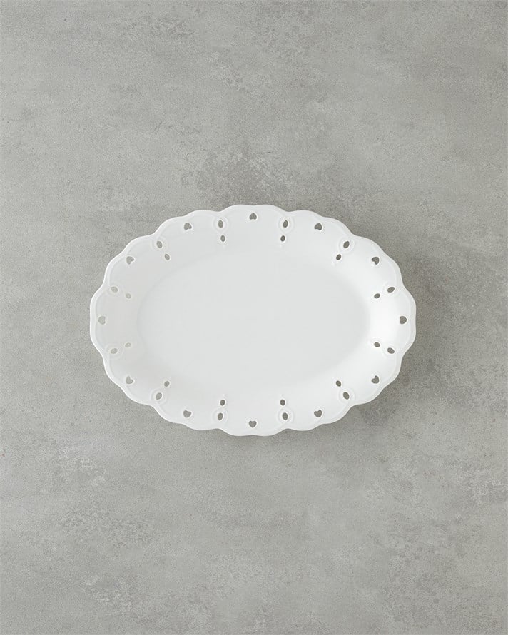 Elodie Porselen Kayık Tabak 30,5 cm Beyaz