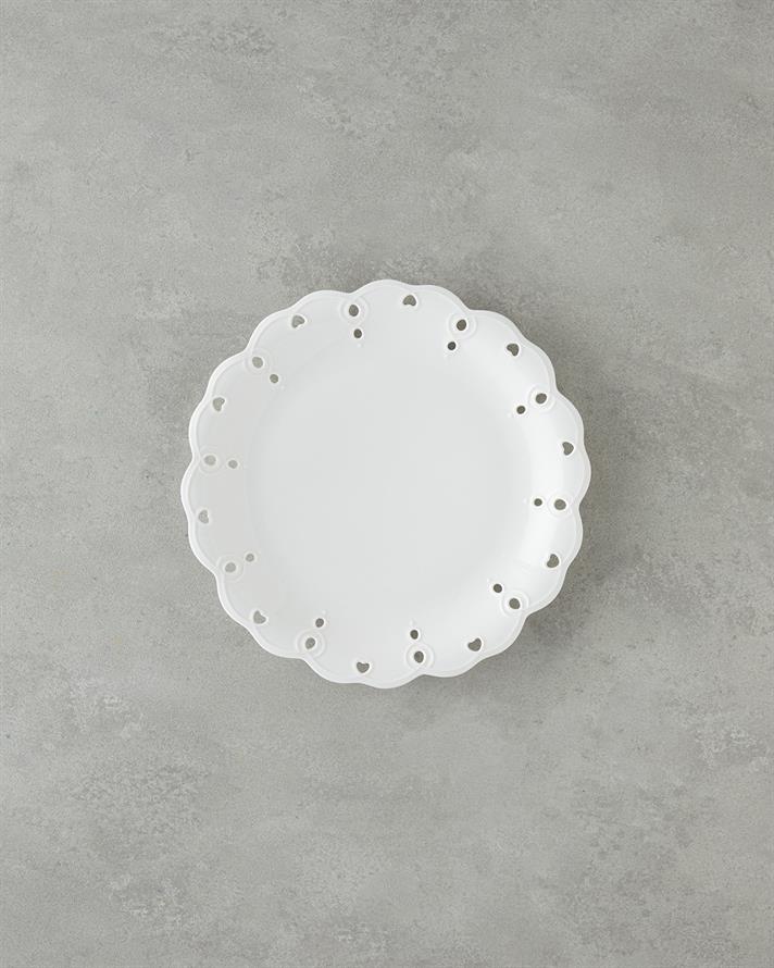 Elodie Porselen Servis Tabağı 25,5 cm Beyaz