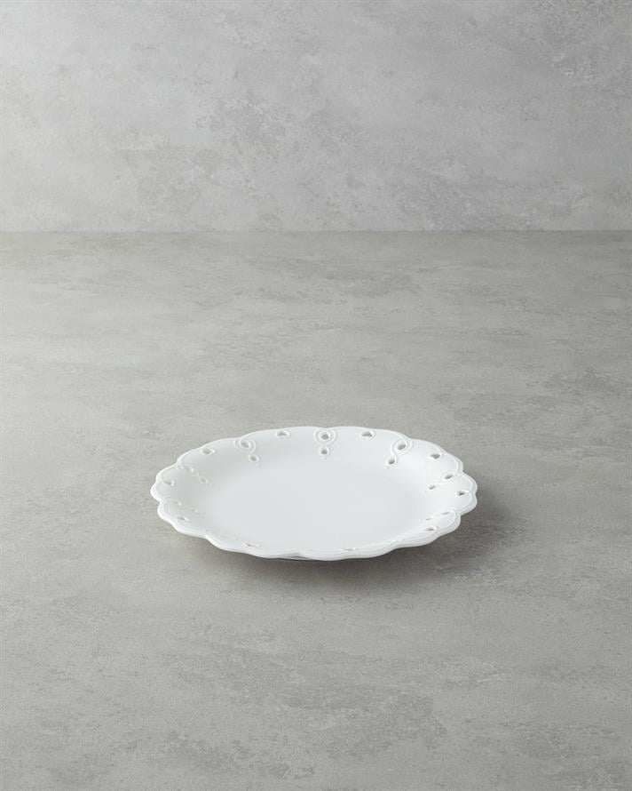 Elodie Porselen Servis Tabağı 25,5 cm Beyaz