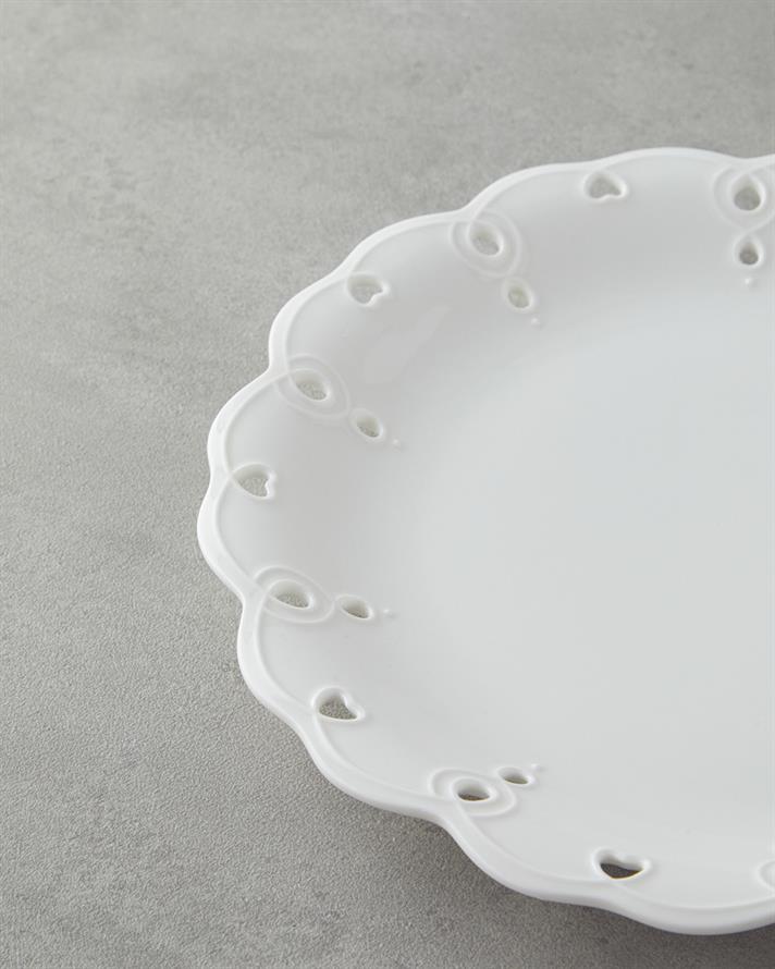 Elodie Porselen Servis Tabağı 25,5 cm Beyaz