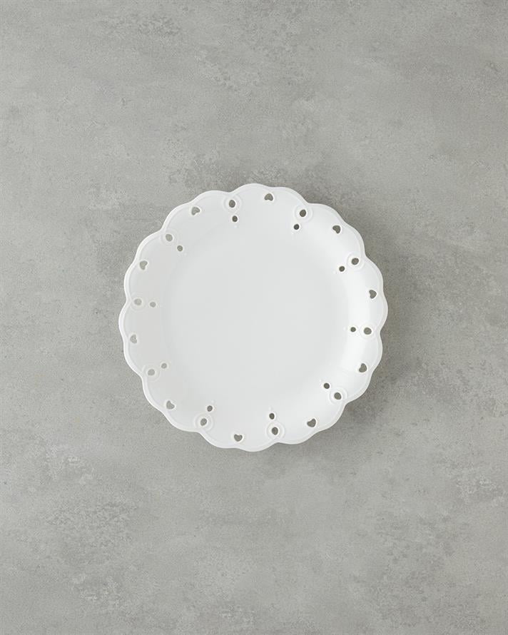 Elodie Porselen Servis Tabağı 25,5 cm Beyaz