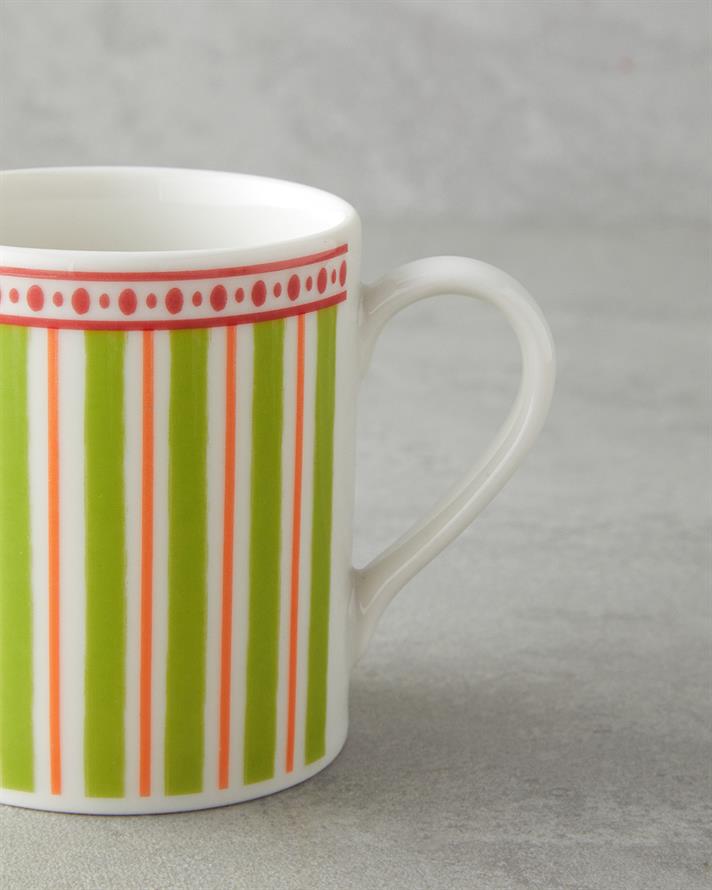 Elora Bone Porselen Kupa 290 ml Yeşil-Turuncu-Pembe