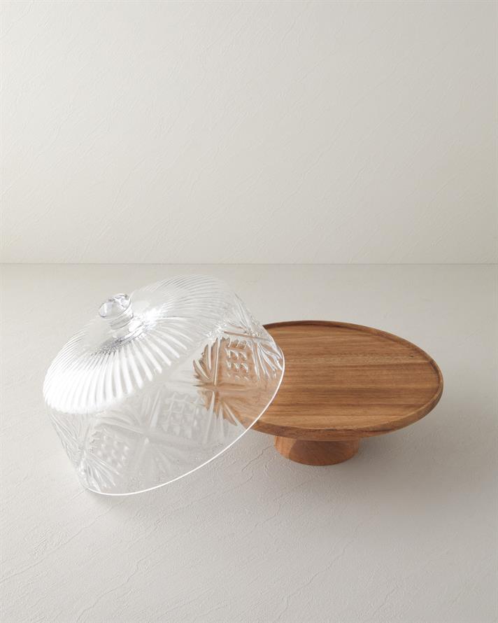 Elroy Akasya-Cam Kek Fanusu 30 cm Şeffaf