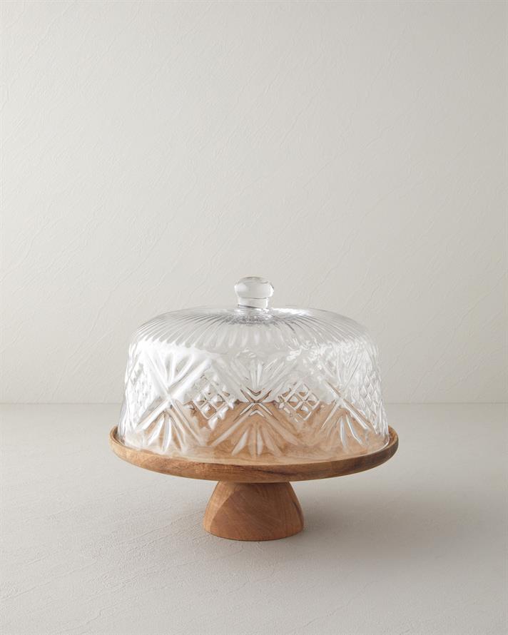 Elroy Akasya-Cam Kek Fanusu 30 cm Şeffaf