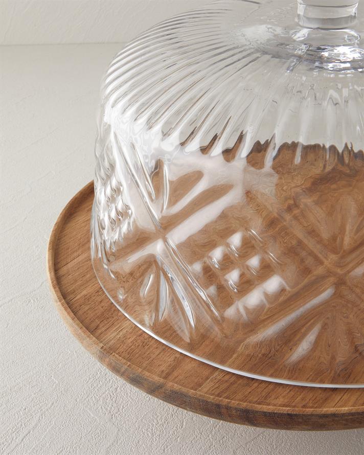 Elroy Akasya-Cam Kek Fanusu 30 cm Şeffaf