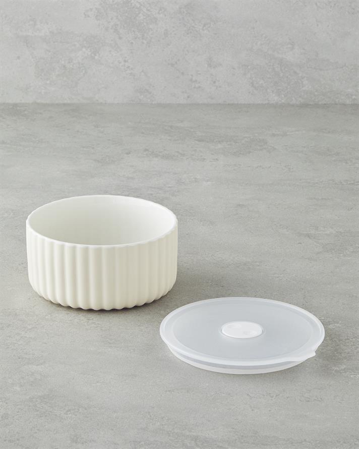 Elvira New Bone China 3lü Saklama Kabı 300 ml-600 ml-800 ml Krem