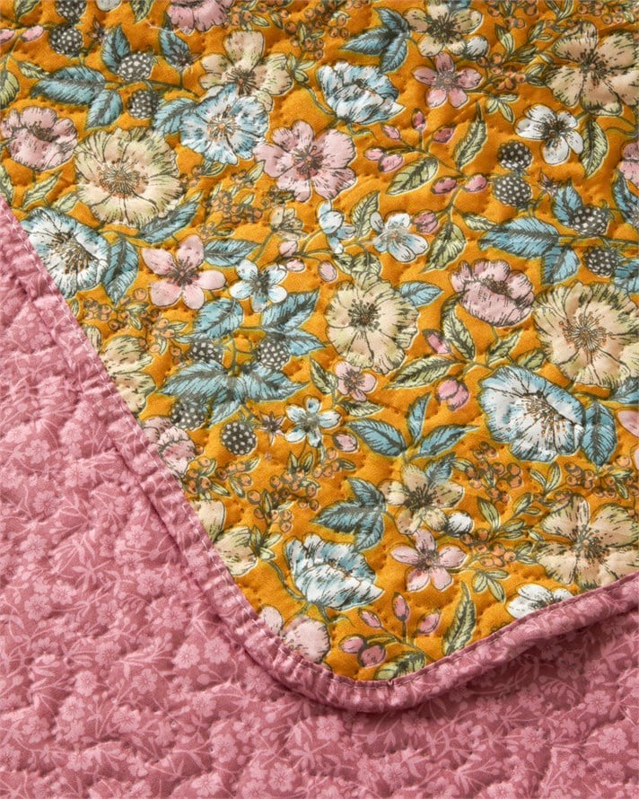 Elvora King Size Çok Amaçlı Örtü 240x220 cm Pembe - Sarı