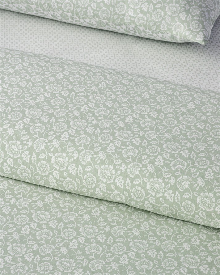 Elvya Çift Kişilik Nevresim Takımı 200x220 cm Yeşil