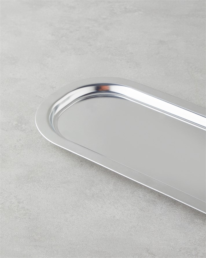 Emma Metal Tepsi 16x35 cm Silver