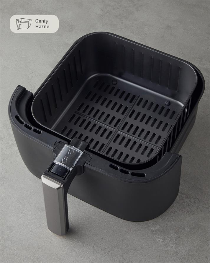 English Home AIF 2001 Dijital Çıkarılabilir Sepetli Airfryer XL 5,5 Lt Siyah-Krom