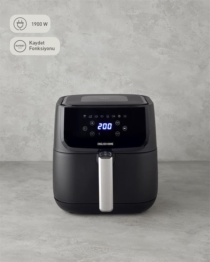 English Home AIF 2001 Dijital Çıkarılabilir Sepetli Airfryer XL 5,5 Lt Siyah-Krom
