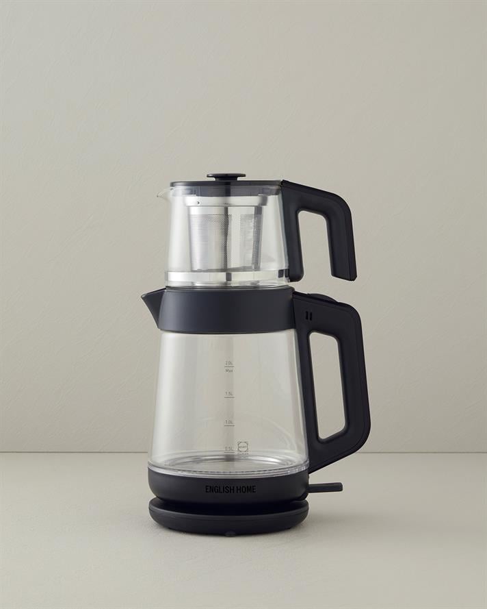 English Home CMK 6001 Cam Çay Makinesi ve Kettle Siyah