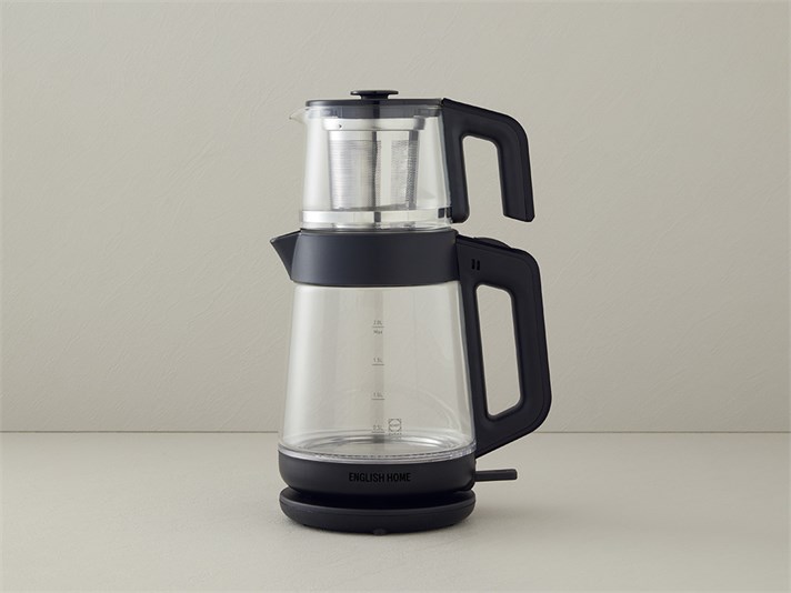English Home CMK 6001 Cam Çay Makinesi ve Kettle 2L Siyah