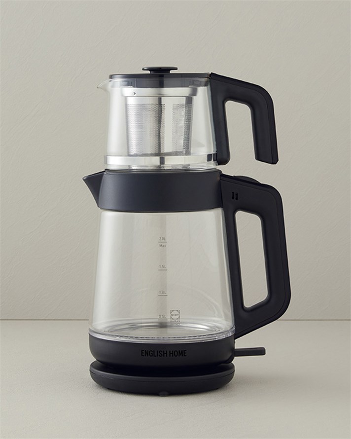 English Home CMK 6001 Cam Çay Makinesi ve Kettle 2L Siyah