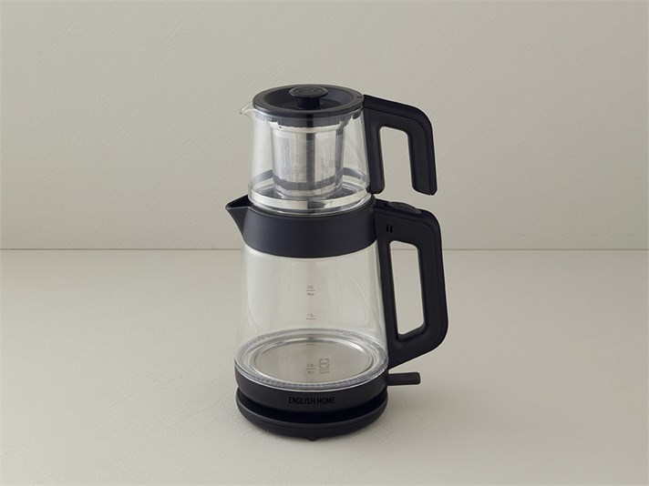 English Home CMK 6001 Cam Çay Makinesi ve Kettle 2L Siyah