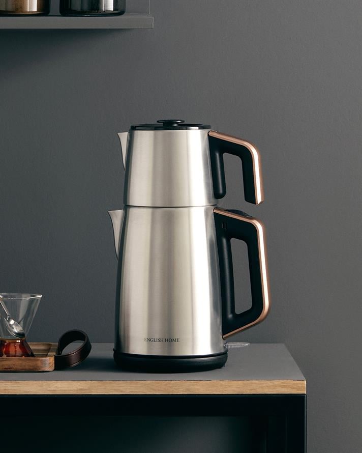 English Home CMK 6010 Inox Çay Makinesi ve Kettle Siyah-Bakır