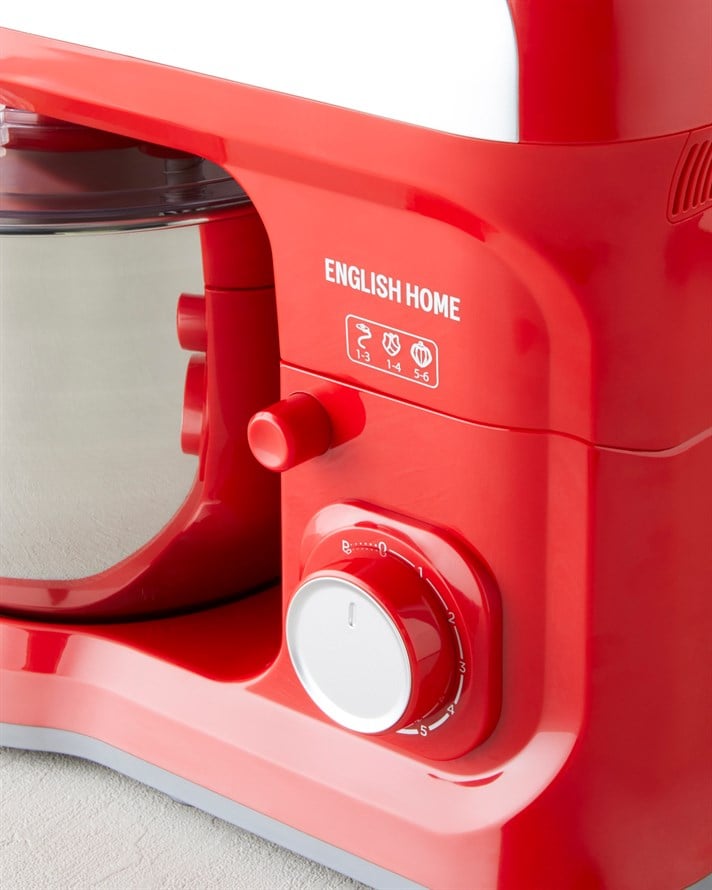English Home SMR 3002 Kıyma Aparatı Uyumlu Stand Mikseri 7 L Kırmızı