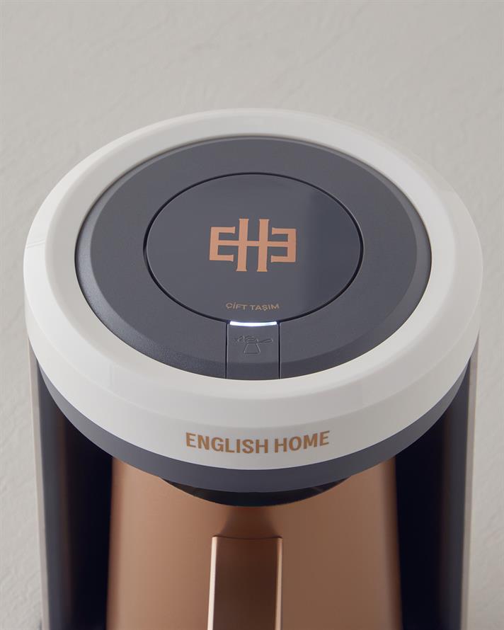 English Home TKM 6001 Çelik Cezve Çift Taşım Türk Kahvesi Makinesi Beyaz-Bakır