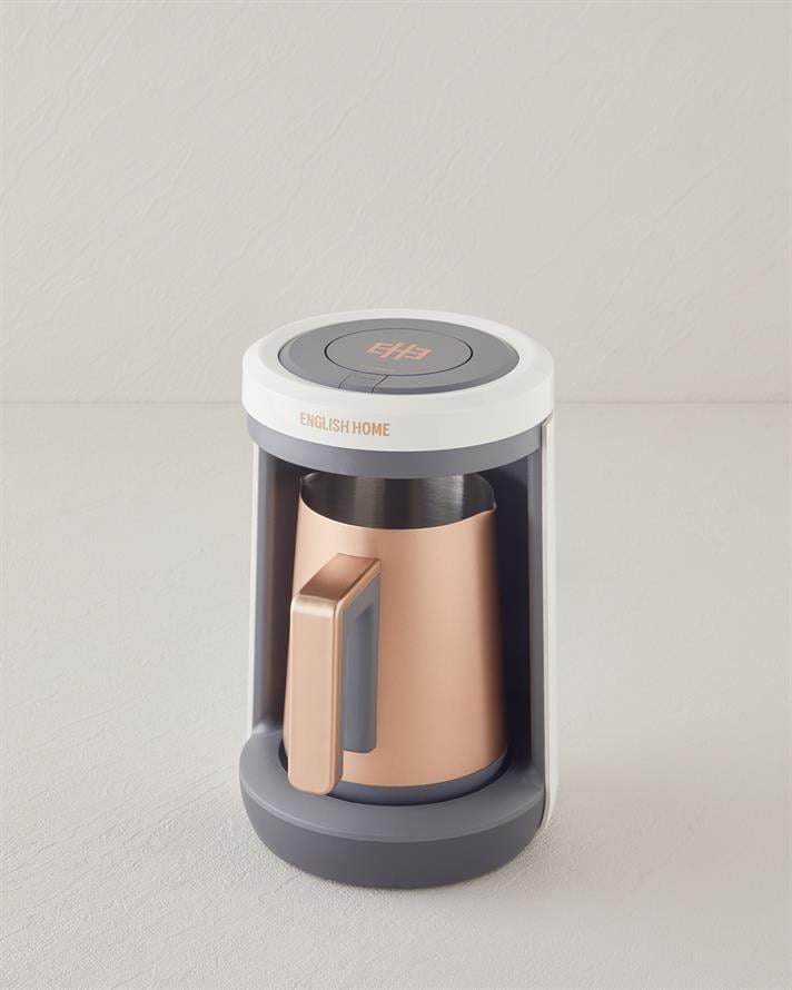English Home TKM 6001 Çelik Cezve Çift Taşım Türk Kahvesi Makinesi Beyaz-Bakır