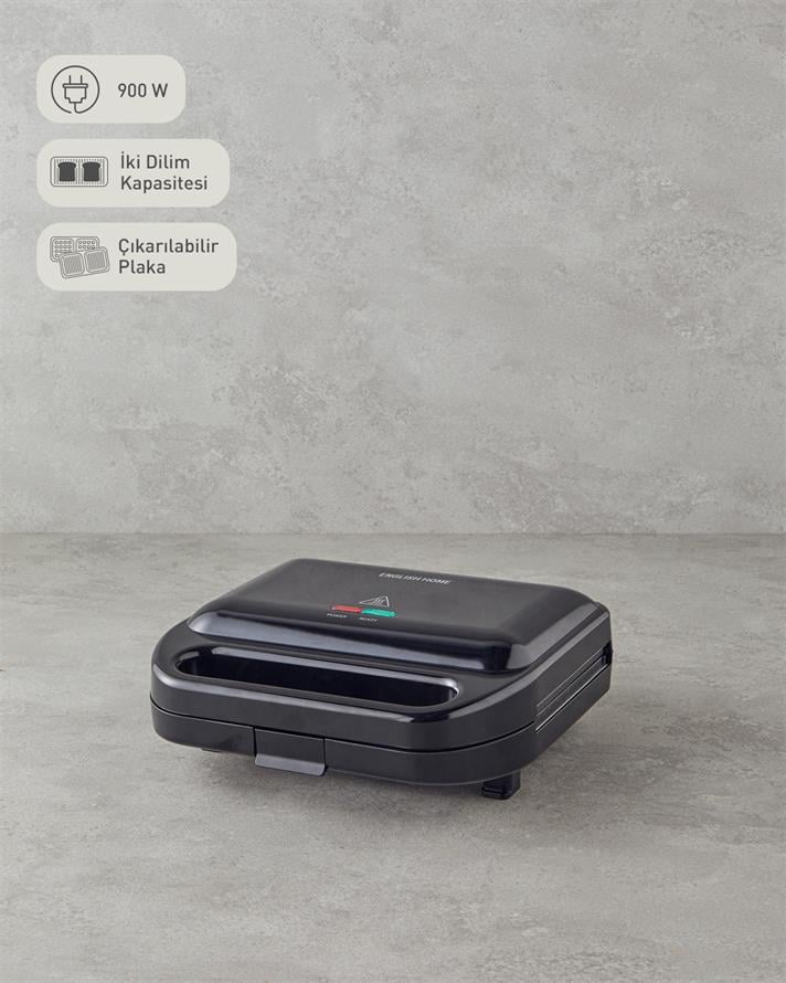 English Home TMK 5001 Mini Tost ve Waffle Makinesi Siyah