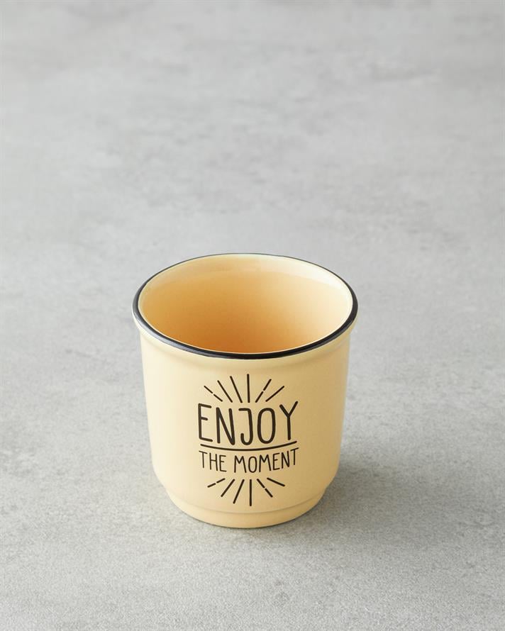 Enjoy the Moment Bone Porselen 2’li Espresso Fincan 90 ml Yeşil-Sarı