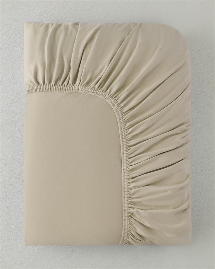 Essence Pamuk Penye Çift Kişilik Lastikli Çarşaf 160x200 cm Bej