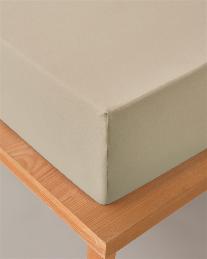 Essence Pamuk Penye Çift Kişilik Lastikli Çarşaf 160x200 cm Bej