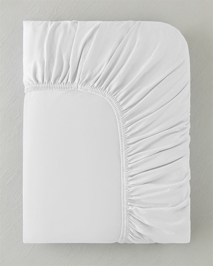 Essence Pamuk Penye Çift Kişilik Lastikli Çarşaf 160x200 cm Beyaz