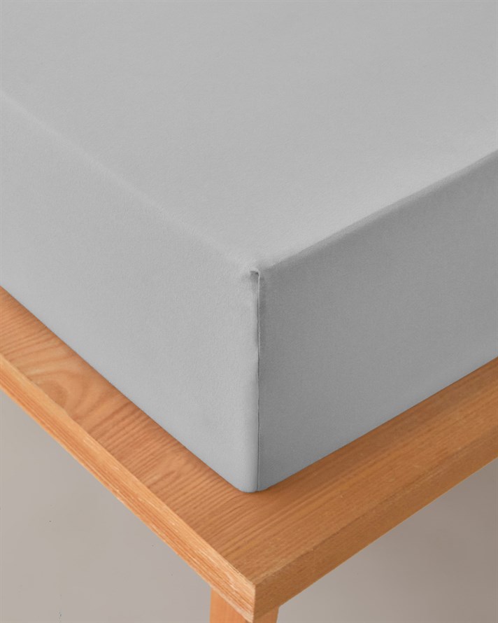 Essence Pamuk Penye Çift Kişilik Lastikli Çarşaf 160x200 cm Gri