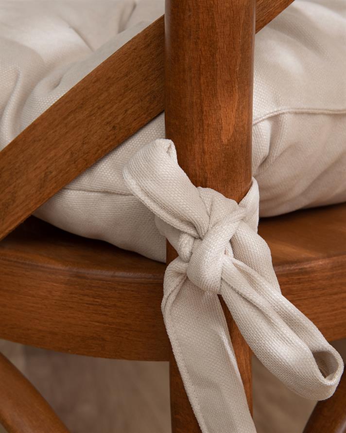 Este Bağcıklı Sandalye Minderi Ekru