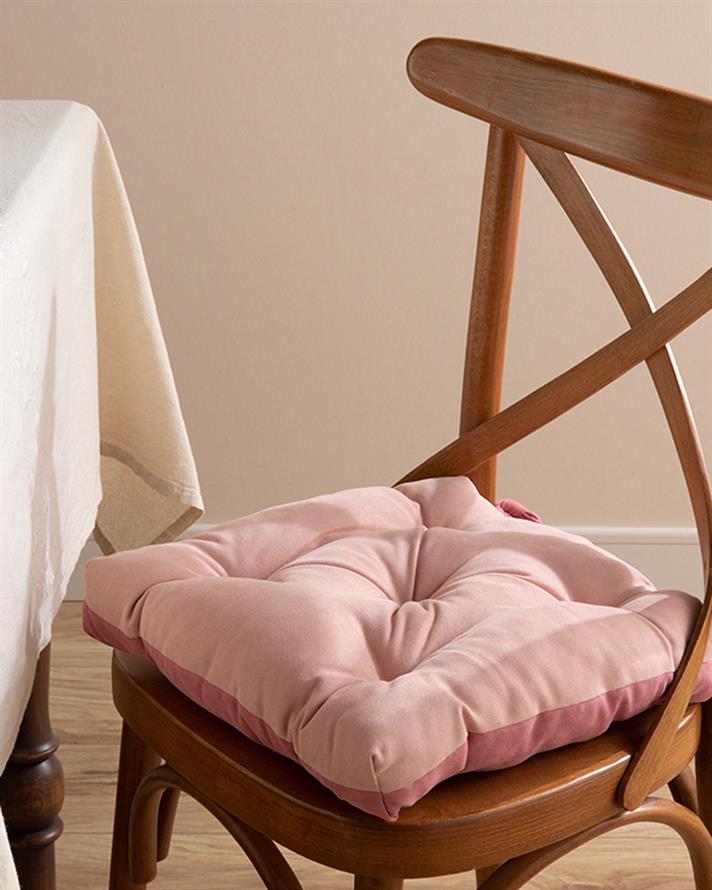 Este Bağcıklı Sandalye Minderi Pembe