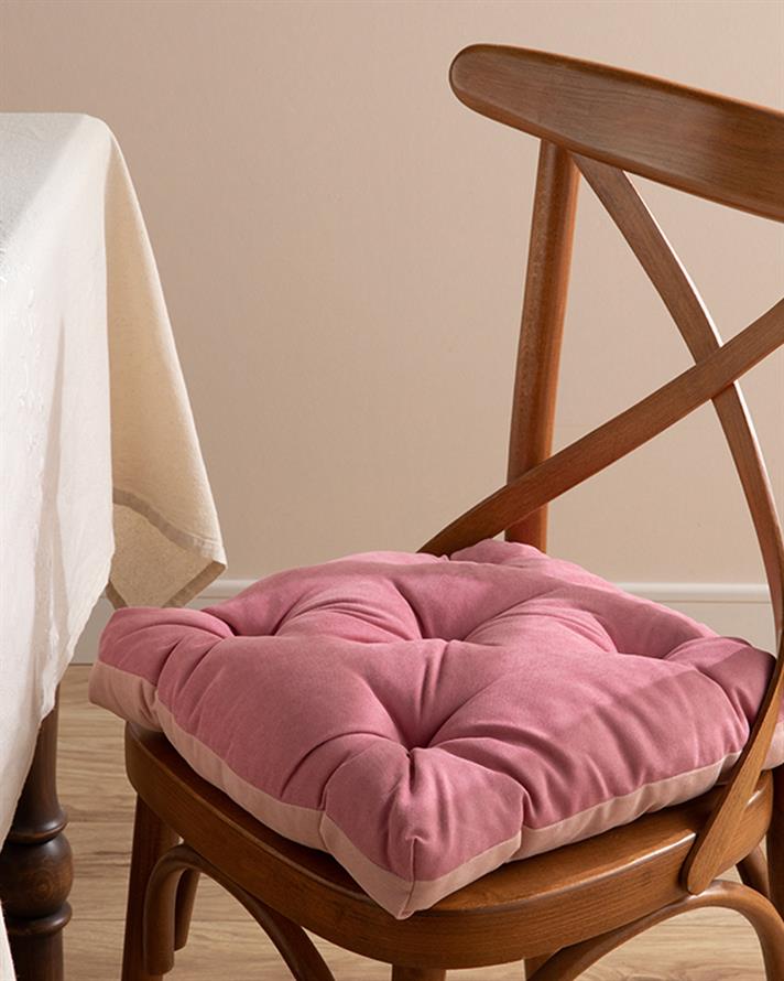 Este Bağcıklı Sandalye Minderi Pembe
