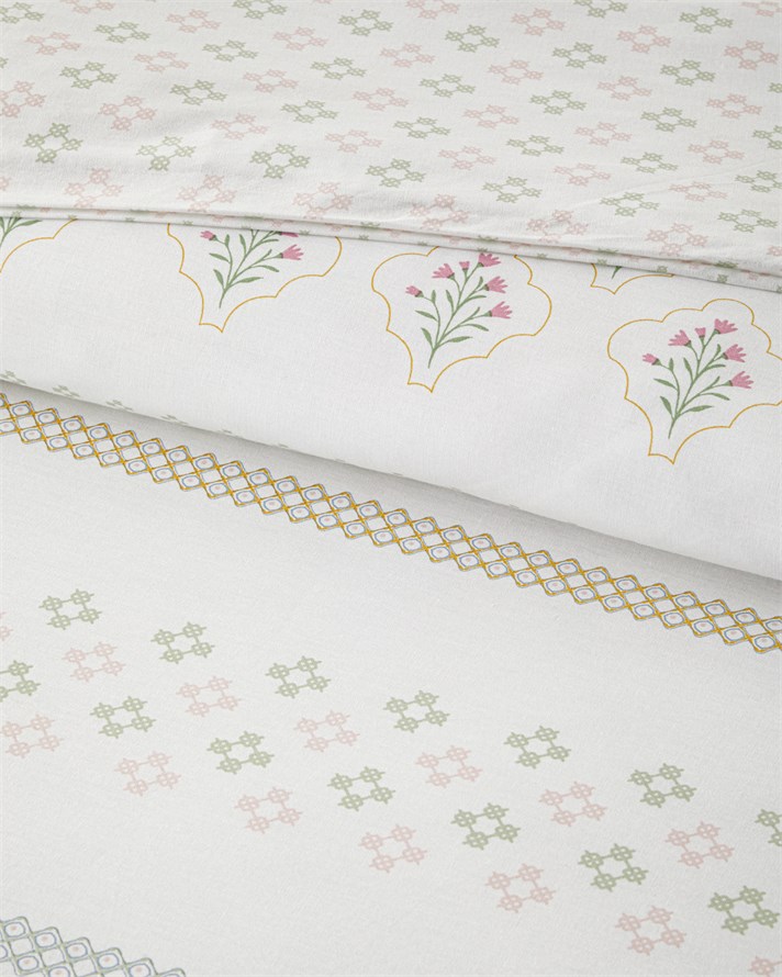 Etamine Blooms Pamuklu Çift Kişilik Nevresim Seti 200x220 cm Pembe