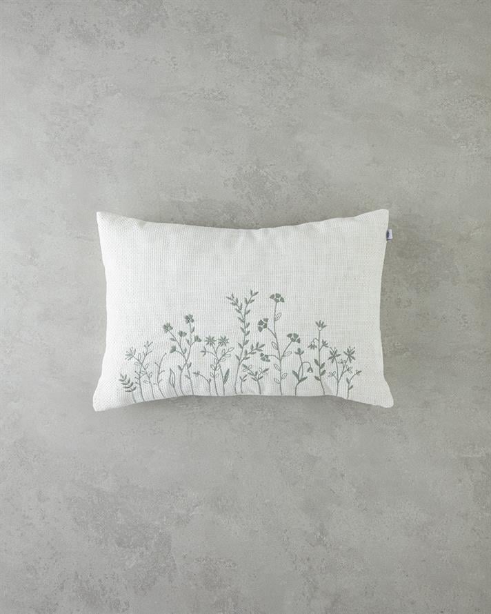 Eterna Nakışlı Dekoratif Kırlent 33x50 cm Ekru