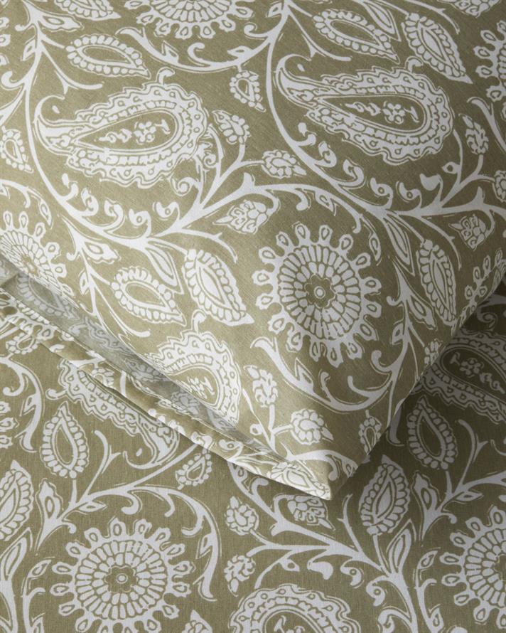 Ethnic Charm Kolay Ütülenir Çift Kişilik Çarşaflı Nevresim Takımı 200x220 cm Yağ Yeşili