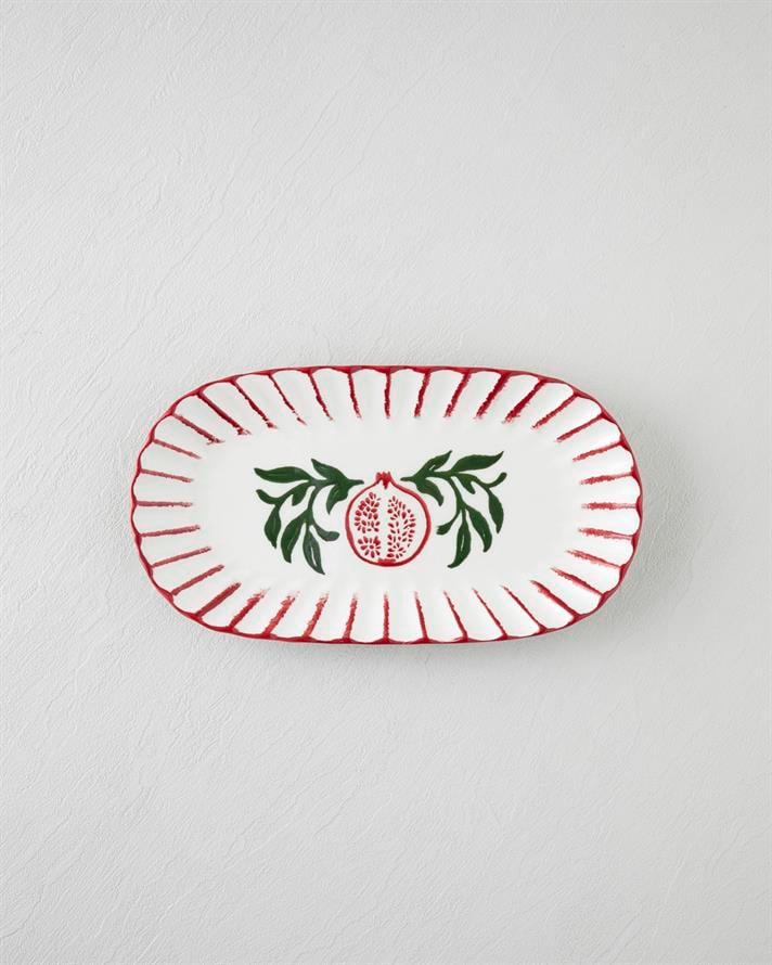Etna Seramik Kayık Tabak 28,5x15,5 cm Kırmızı