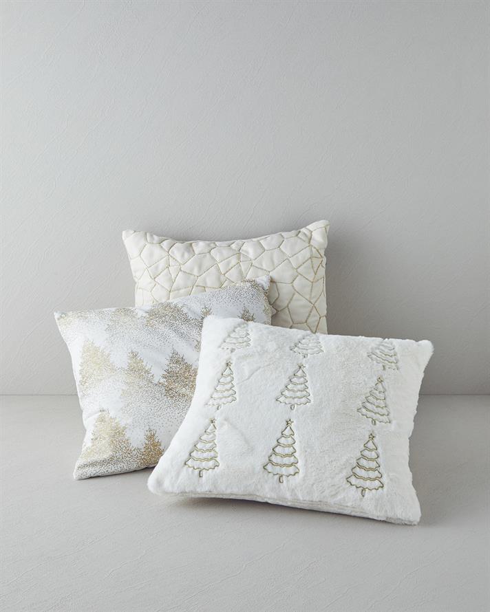 Everfest Varak Baskılı Kırlent Kılıfı 45x45 cm Ekru