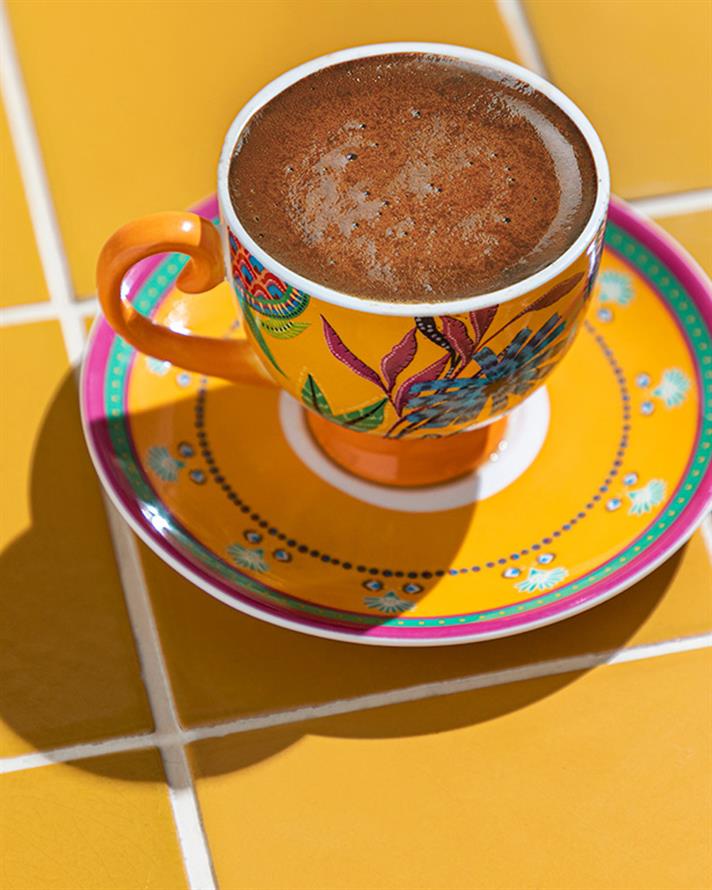 Exotic Wild New Bone China 4 Parça 2 Kişilik Kahve Fincan Takımı Sarı