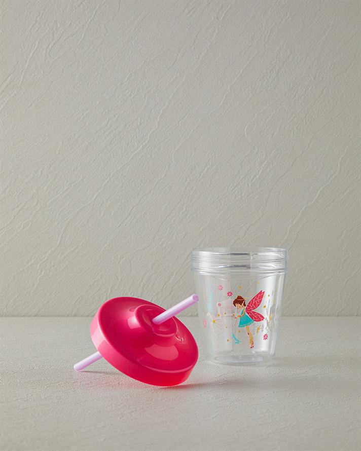 Fairy Tritan Çocuk Pipetli Şişe Pembe